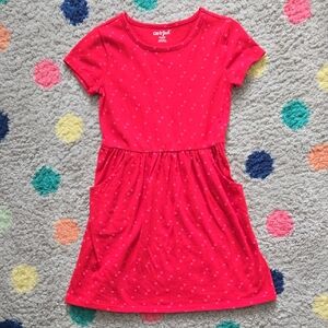 7/8 Medium Hearts Cat & Jack Red and Pink Valentine's Day Dress Pockets